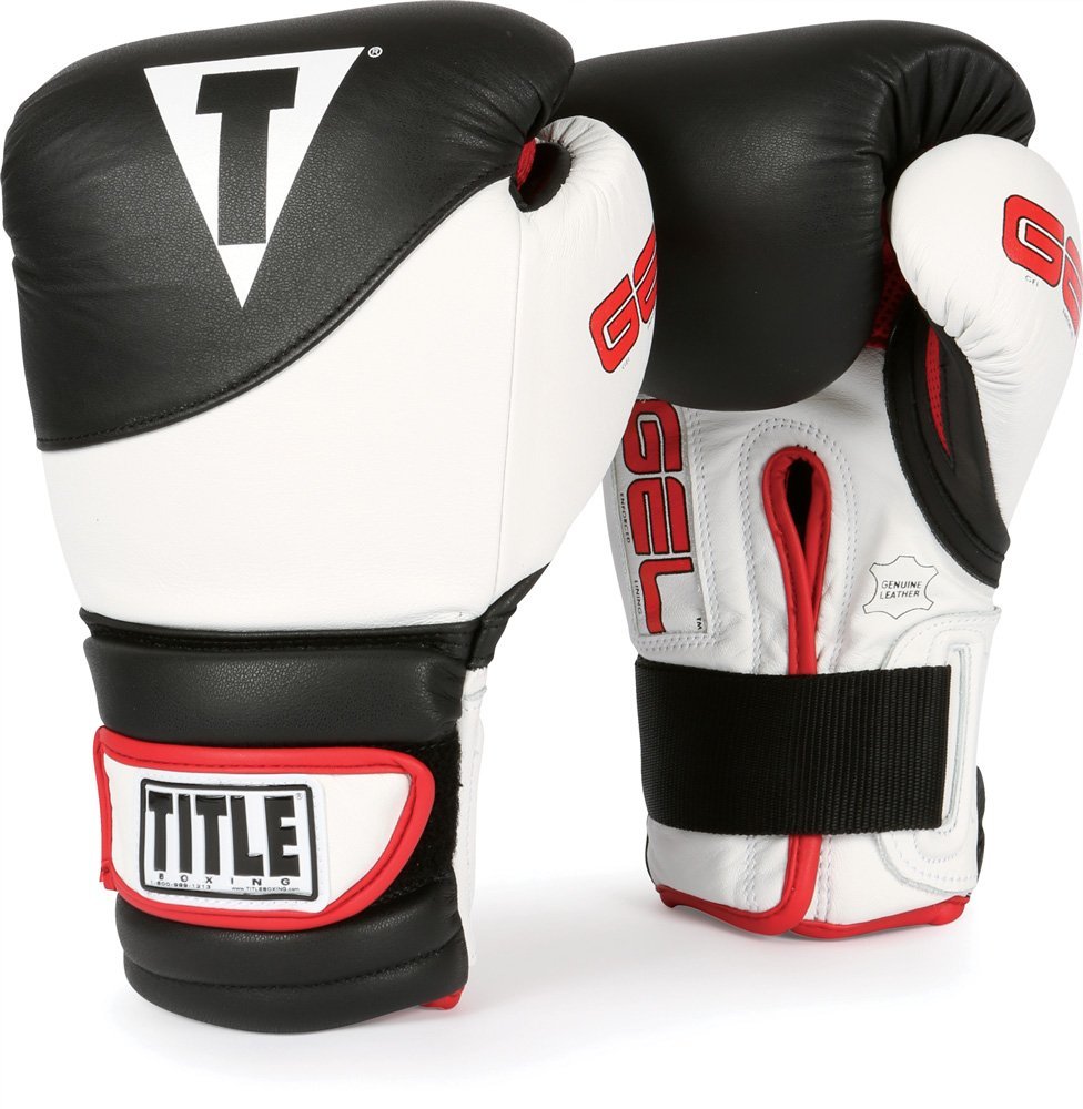 TITLE Gel Boxing Gloves Black White