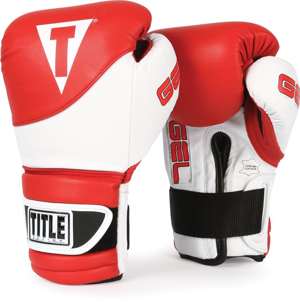 TITLE Gel Boxing Gloves White Red